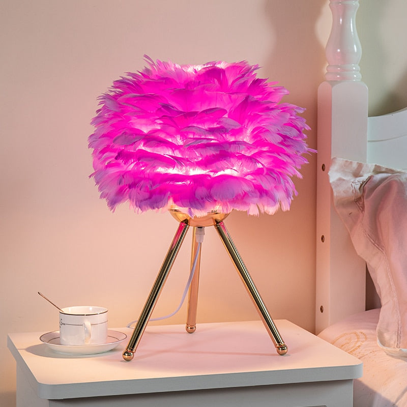 Brauer Feather Bedroom Table Lamp