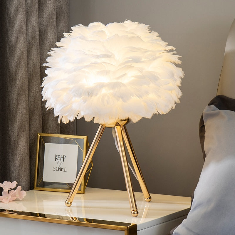 Brauer Feather Bedroom Table Lamp