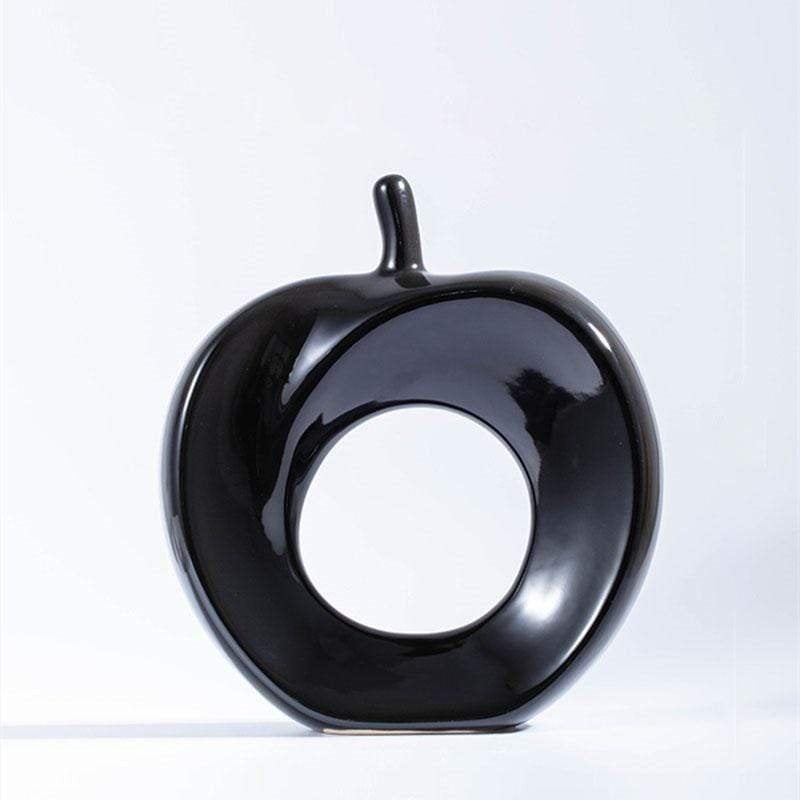Ceramic Black Apple Decor 
