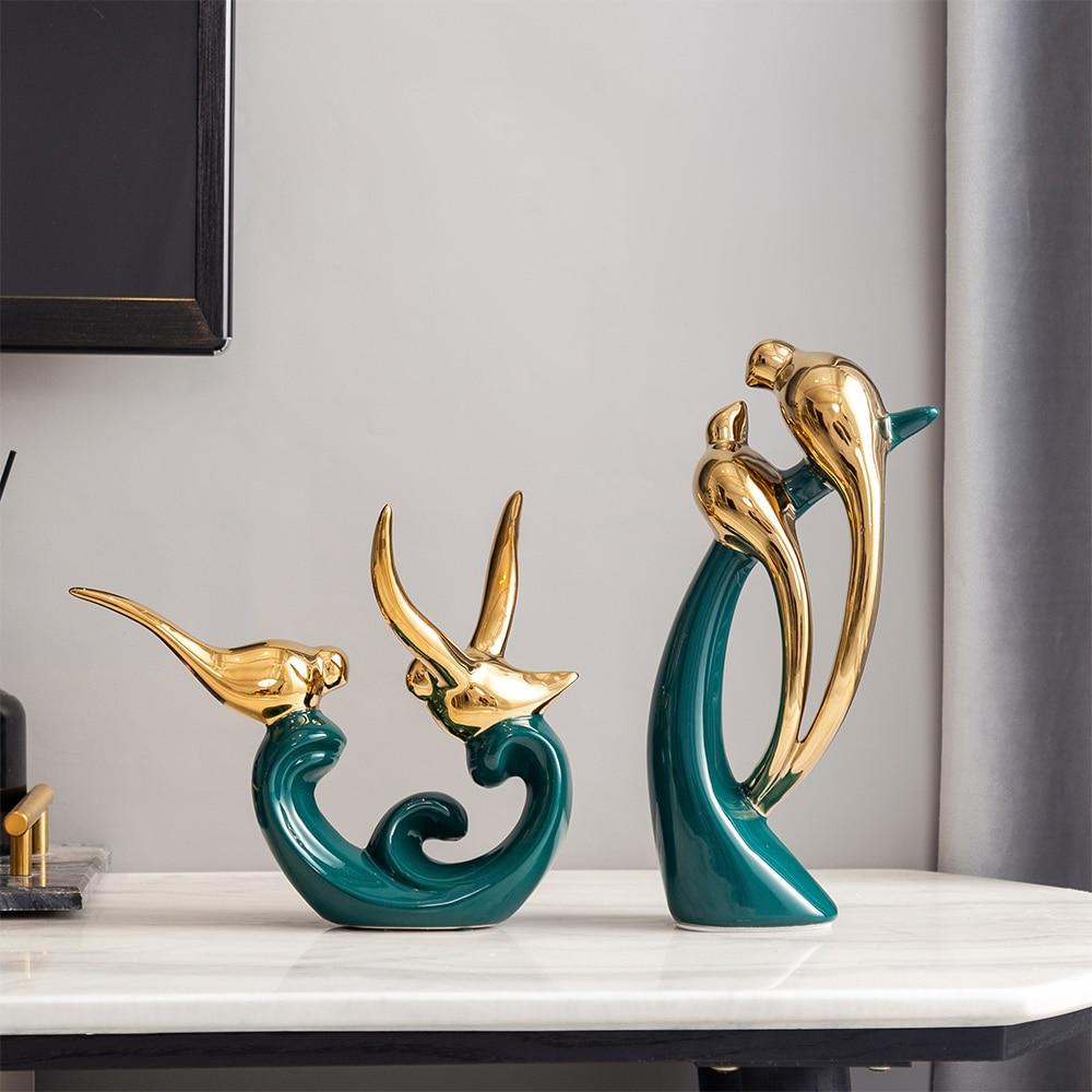 Luxury Bird Ornaments on TV table