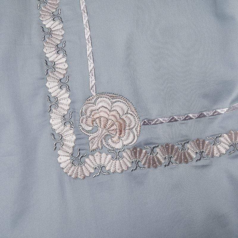 AMUN-RA Grey Purple Bedding Set - Egyptian Cotton - Lezze Design