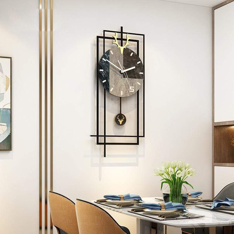 Anna Black Marble Wall Clock - Lezze Design