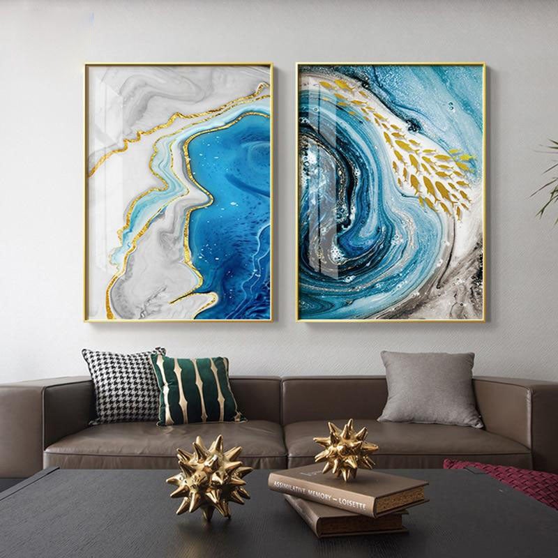 Blue and Gold Verdon river Canvas