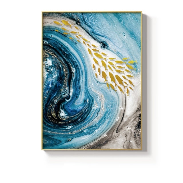 Blue and Gold Verdon river Canvas