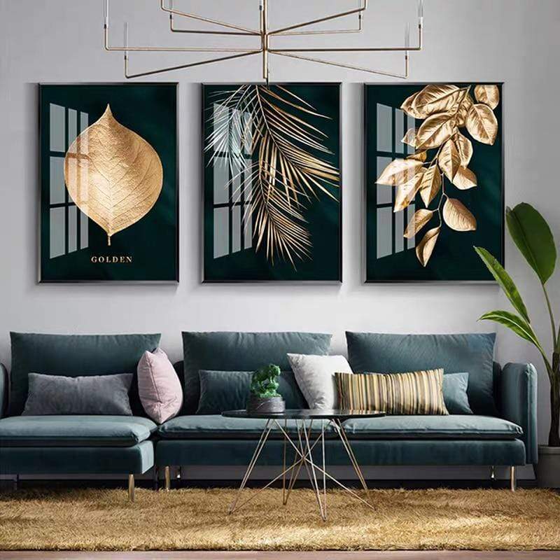 Golden Leaves Canvas - Lezze Design