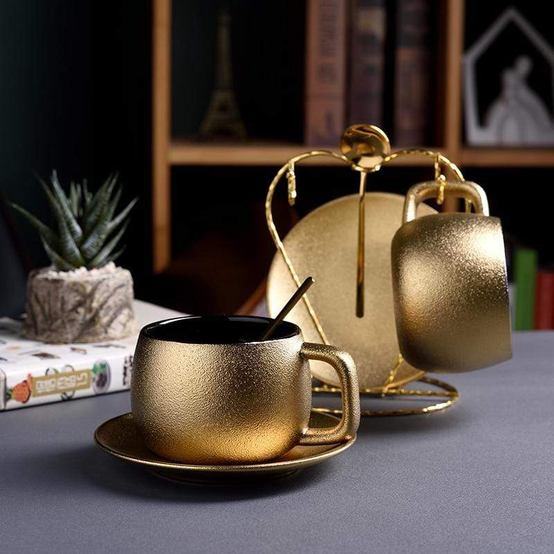 Golden Ceramic Coffee Set