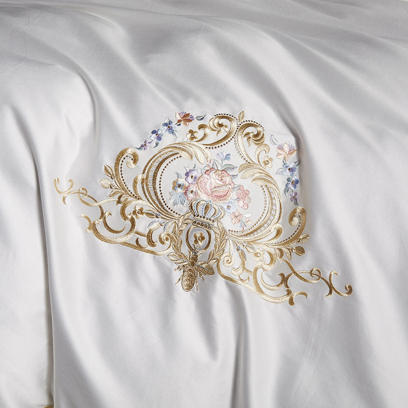 Hathor 1000TC Luxury Embroidered Egyptian cotton Duvet Cover Set